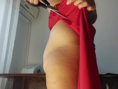 Sexy milf undresses, hairy pussy, big tits, big nipples