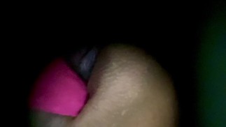 Playing with pussy  while husband is out working
