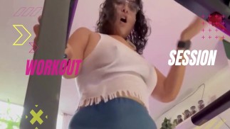 Teaser: My New Trainer Knows How to Push Me Sweaty and Sexy Workout Gets Hot and Intense!