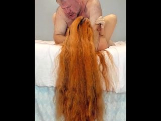 Draping My Long Red Hair Over The Bed While Getting Fucked - Hair Fetish Custom Ordered By A Fan