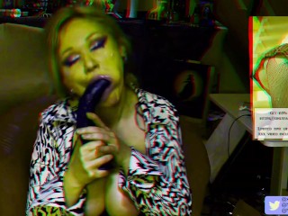 Anaglyph 3D Wet and Messy Deepthroat Show from 17-03-2024
