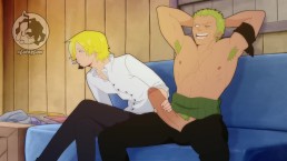 Zoro and Sanji fucking on their free time (One Piece)[Gay Anime Hentai]