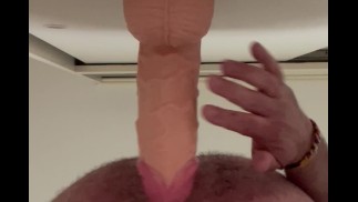 Bottom takes a nice fat dildo!  Painful insertion. But soo nice!