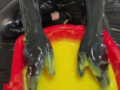 Latex fuck in slime/gunge trailer - Screenshot 2 of 16 - Rubber