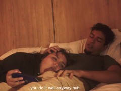 Watching a movie with my step sister ends up eating my penis