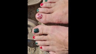 Showing off my Christmas toes