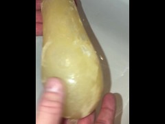 The Adventures Of Cumming, Pissing In A Condom, & Making A Frozen Piss Dildo To Test Out On My Ass
