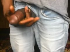 ZIPPĪNG OUT MY TROUSER TO REMOVE MY MONSTER COCK