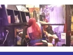 *slow T.V.X.  Lady P puts on a diaper to finish her painting job in a hurry