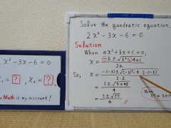 Quadratic equation 2xx-3x-6=0.[JapanMath](lesbian)