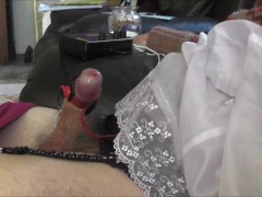 Cock Slowly Growing and the Cumming Hands Free with Estim