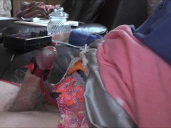 Electricity making my cock grow and cum without touching