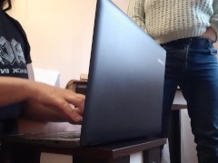 I masturbate near the secretary while she is typing a report for me