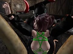 Crypto Fantasy gets fucked by a minotaur in a BDSM room and has multiple orgasms and cumshots