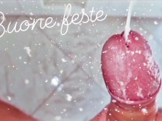 HOME ALONE | CHRISTMAS CUMSHOT - COME AND DRINK MY CUM FROM MY BIG DICK