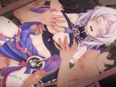 【原神】シトラリが複数人に乳揉まれ攻められる3Dエロアニメーション。(しとらりpart2。Genshin Citlali gangbang.茜特菈莉群交)
