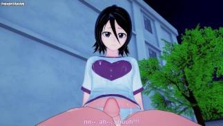 Рукия из Bleach дает вам хентай футджоб от первого лица