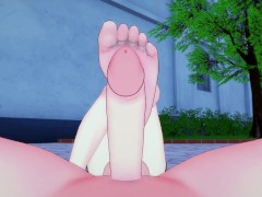 Power from Chainsaw Man Gives You A Footjob Hentai POV