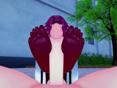 Kallen from Code Geass Gives You A Footjob Hentai POV