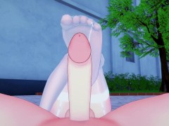 Morrigan Aensland from Darkstalkers Gives You A Footjob Hentai POV