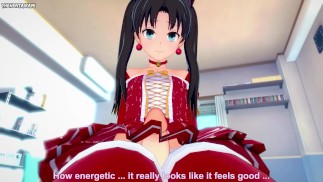 Rin Tohsaka z Fate daje ci footjob hentai POV