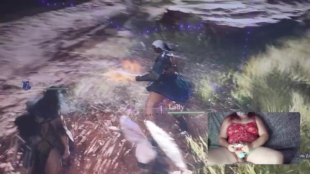 Short version Sissy Slut Cums from Vibrator While Playing DRAGON'S DOGMA 2