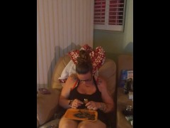 Filming up pretty girls mini dress 420