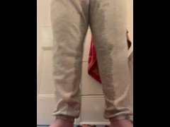 Timelapse desperately holding pee and wetting