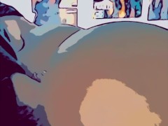Horny cartoon cock penetrating pussy
