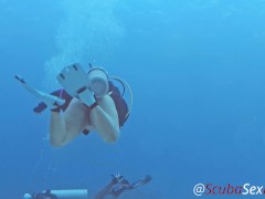 Her sexy red bikini bottom comes off underwater and leads to SCUBA Sex!