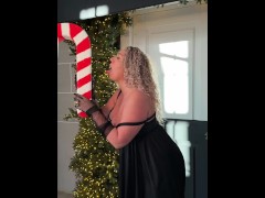 Sexy grandma licking a lollipop