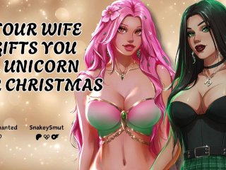 Your Wife Gifts You A Unicorn For Christmas  Audio Porn  Threesome  Double Blowjob