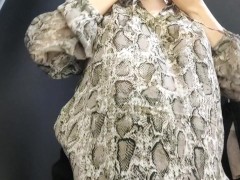 The hottest outfits and the biggest boobs and this fitting room