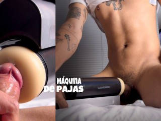 MAQUINA DE PAJAS! no Se Masturbaba Desde Hace Días y Le Salió Espesa La Leche