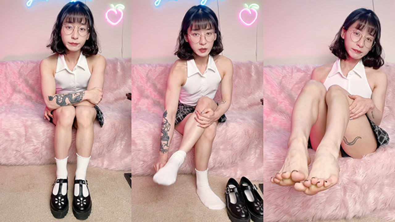 Cute, fit Asian girl shares her honest thoughts on foot fetishes and takes  off her shoes and socks