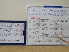 sqrt(a+b+2sqrt(ab))=sqrt(a)+sqrt(b).[JapanMath](lesbian)