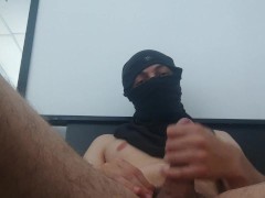 Dominant guy masturbates his big cock until he cums for you