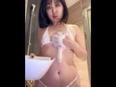 お風呂でマイクロビキニ♡イチャイチャ遊んじゃお♡ - Screenshot 2 of 16 - マイクロビキニ