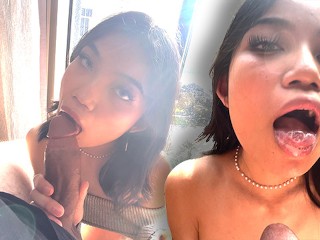 Petite Asian Mae SWALLOWS Roommates BBC LOAD