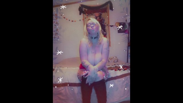 Naughty horny milf Santa baby topless dancing