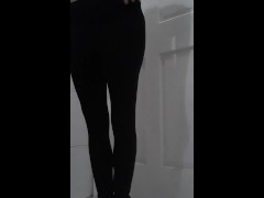 Leggings fetish try on