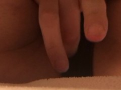 New Year's Eve Fingering while panties on.Virgin girl,extreme tight pussy and wet sounds.