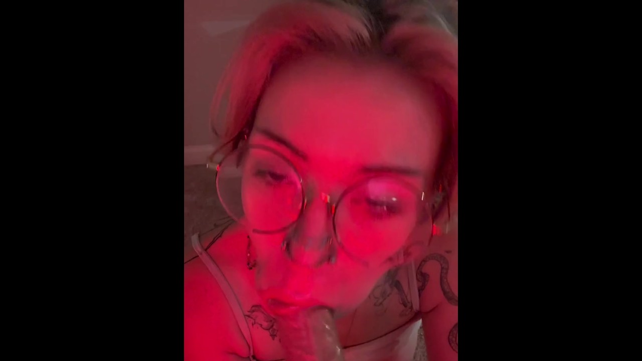 Pierced and Tatted Blonde Goth Girl BoogieRae sucks your dick on her knees  POV