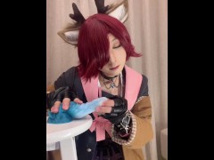 小鹿🦌伪娘踩脚袜玩弄幻龙&足交 - Screenshot 7 of 16 - 男娘