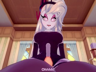 Lilith из отеля Хазбин делает вам хентай футджоб от первого лица