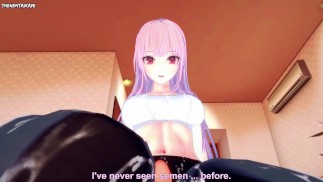 Мори Каллиопа V-клубень дает вам хентай футджоб POV