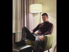 Alone in a Hilton hotel room in Austria with a hard cock in my pants