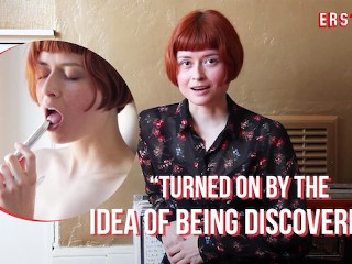 Ersties - Cute Redhead Enne Puts a Finger inside her Pussy while Masturbating