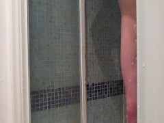 My body under the shower (10) with one testicle