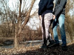 My mother in law's hairy pussy on a frosty street